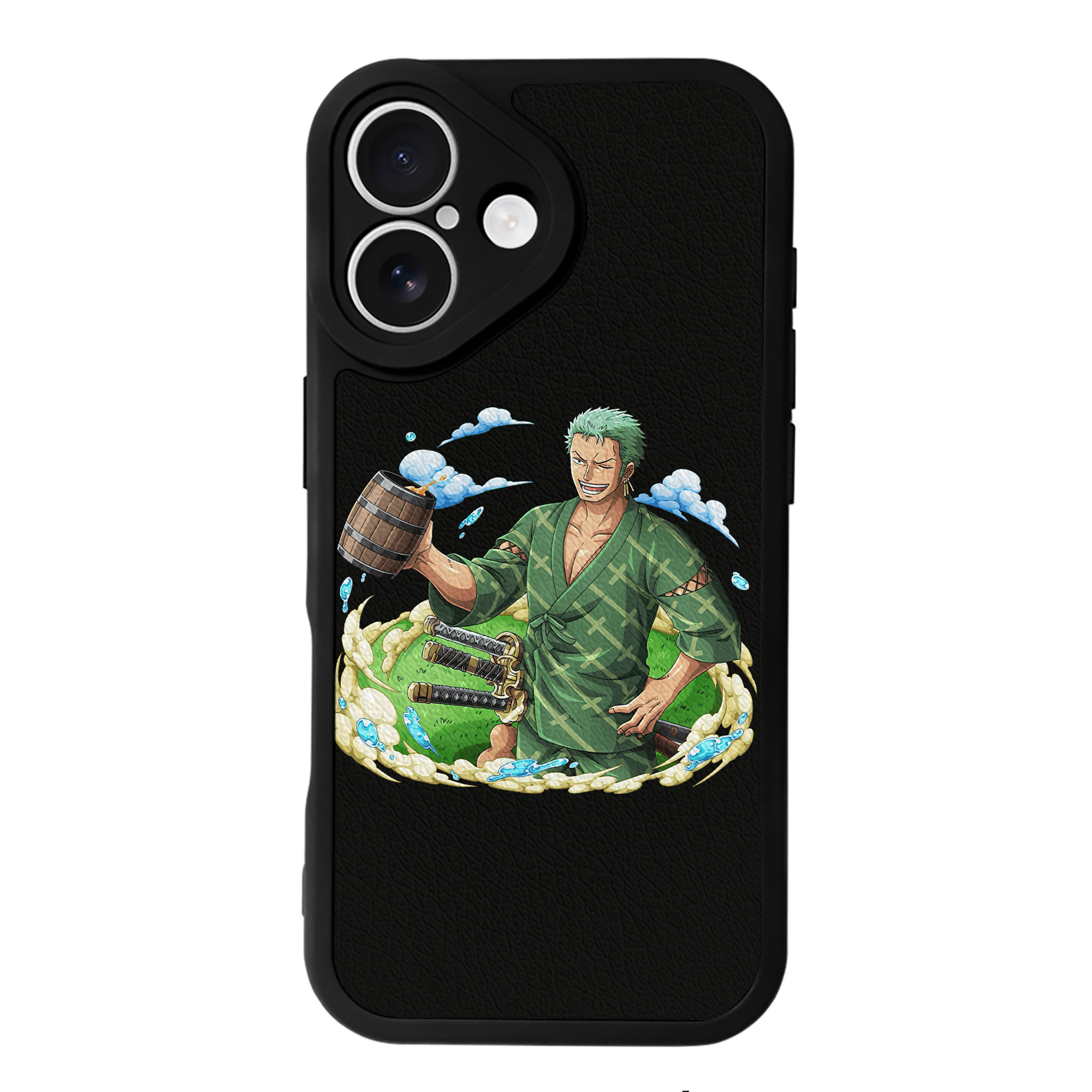 （画像用） ワンピース ロロノア・ゾロ ONE PIECE Roronoa Zoro 【iPhone 16シリーズ対応】シリコンスマホケース（レザー調） 材質：シリコン